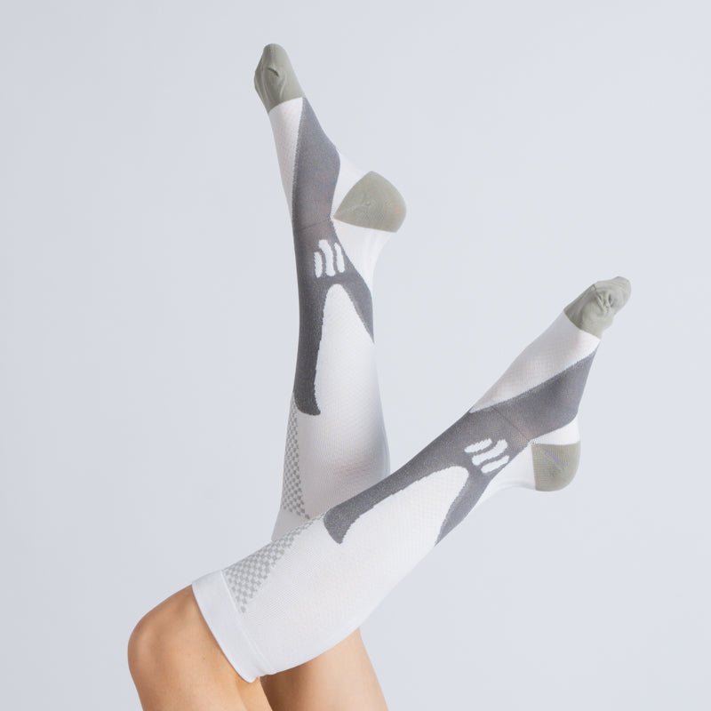 Compression Socks - White Grey