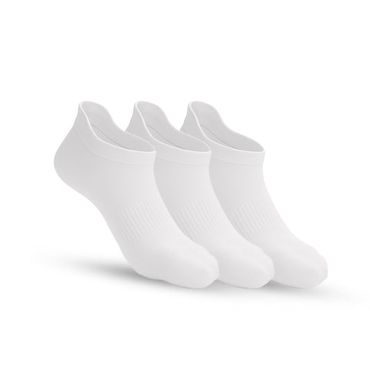3-Pack Padded Extra-Stretch Ankle Socks - White