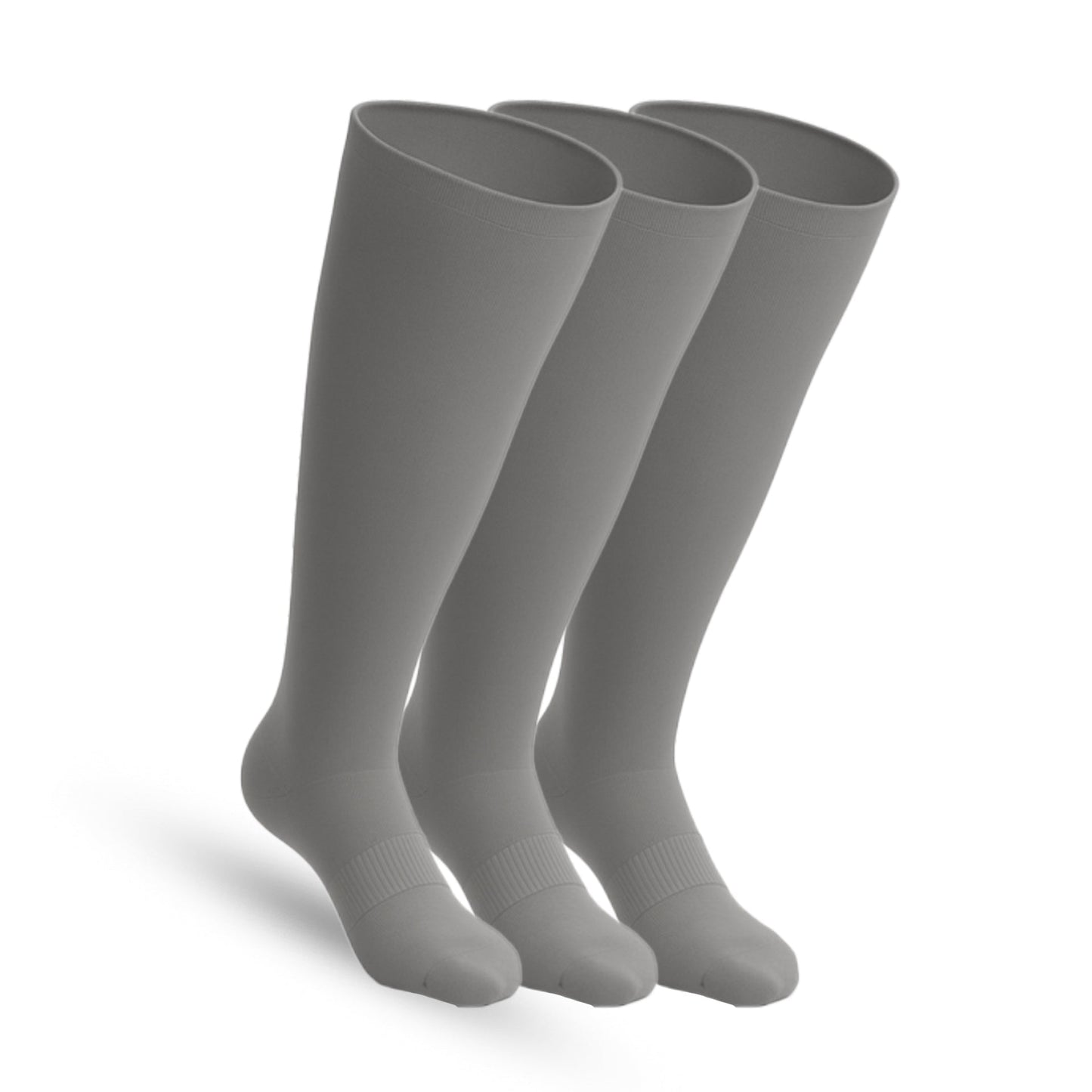 3-Pack Padded Extra-Stretch Knee Socks - Grey