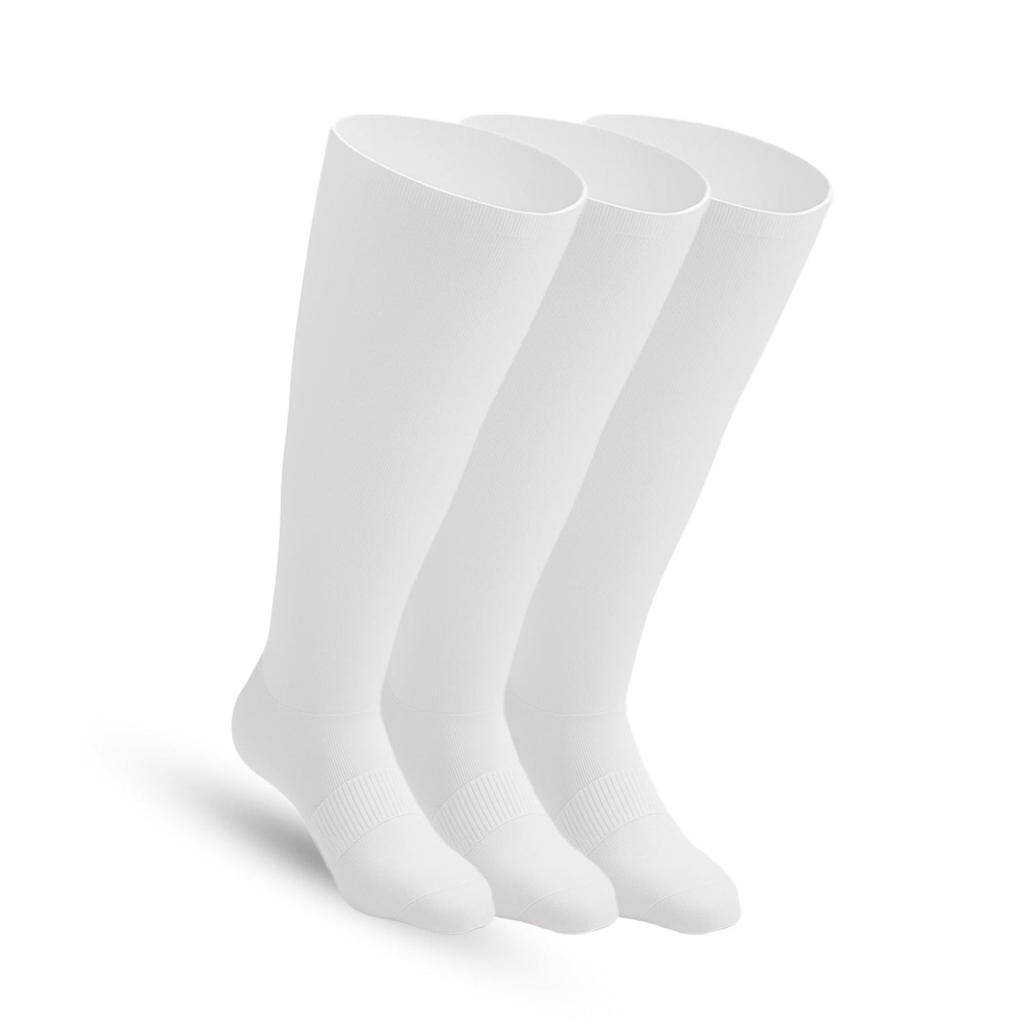 3-Pack Padded Extra-Stretch Knee Socks - White