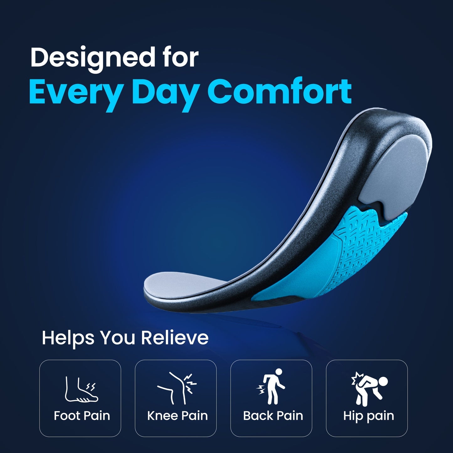2 Pack - Plantar Fasciitis Relief Insoles