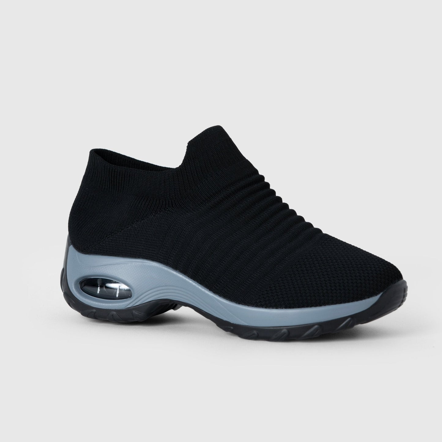 Breathable No-Tie Stretch Shoes - Black Grey