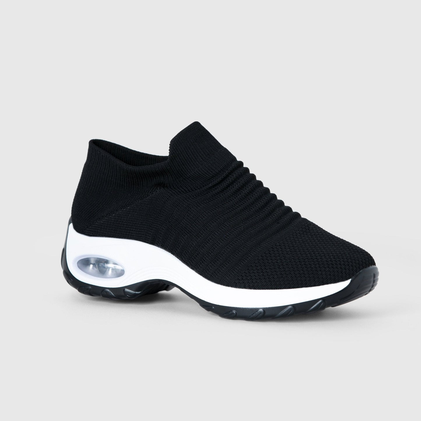 Breathable No-Tie Stretch Shoes - Black White