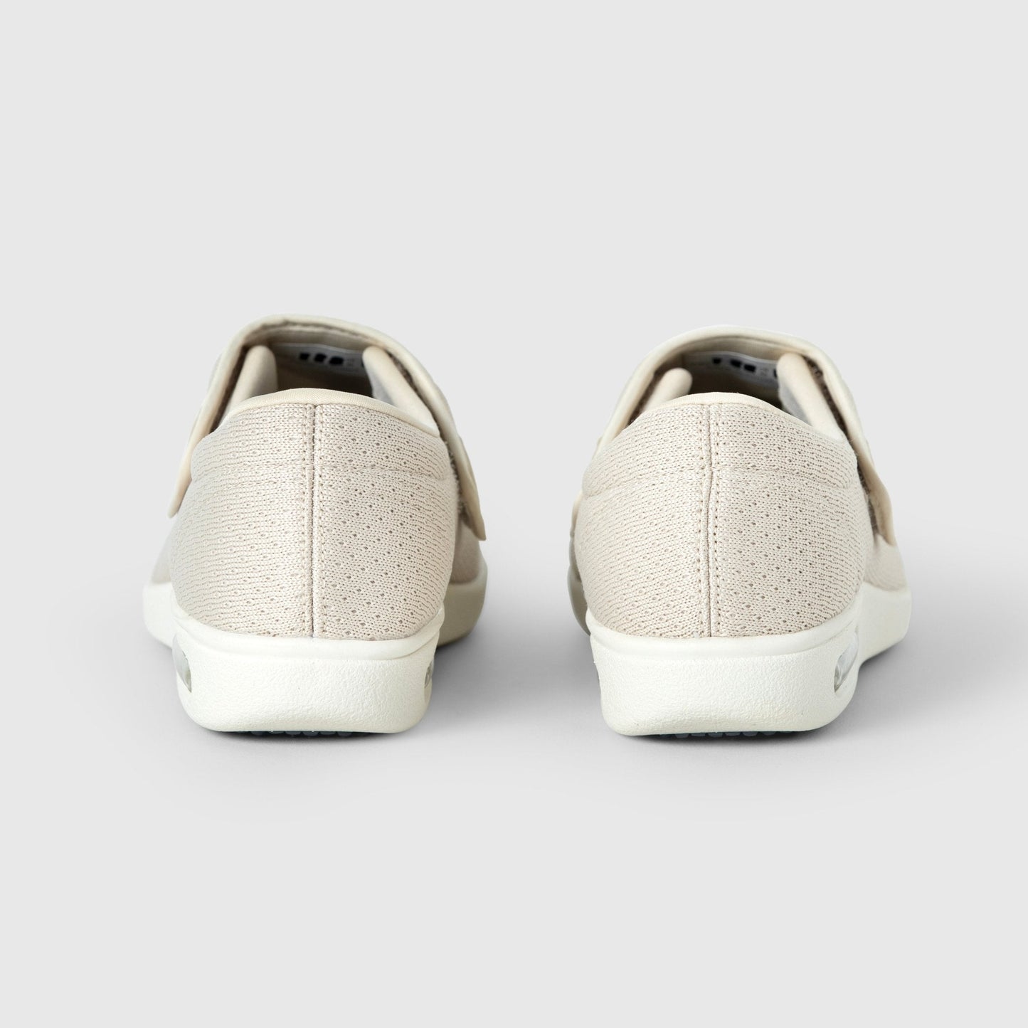 Chloe Stretch No-Tie Wide Shoes w/ Adjustable Closure - Beige