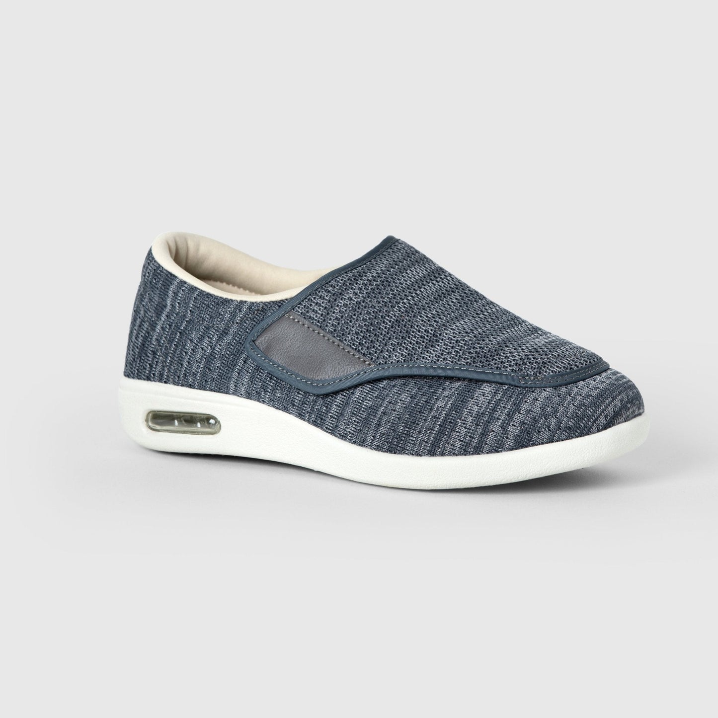 Chloe Stretch No-Tie Wide Shoes w/ Adjustable Closure - Grey