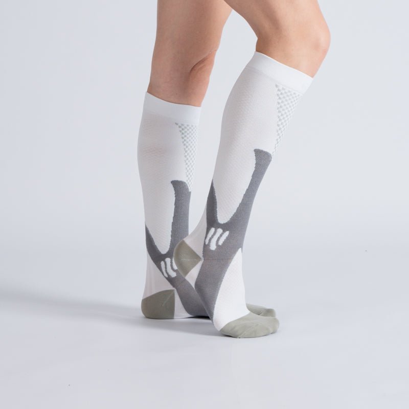 Compression Socks - White Grey