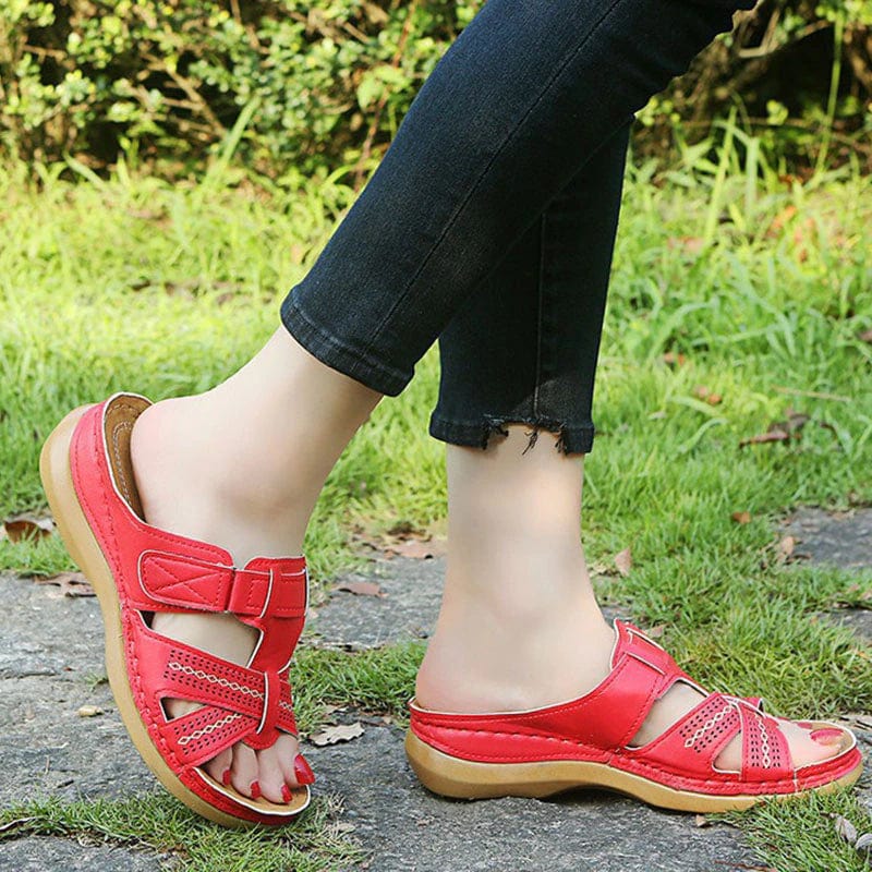 Ortho Roman Cushion Sandals - Red