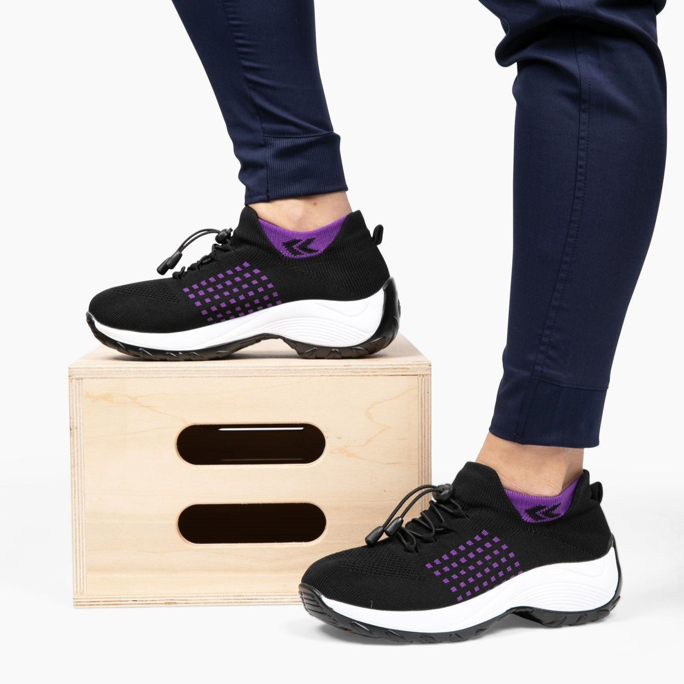 Ortho Stretch Cushion Shoes - Black Purple