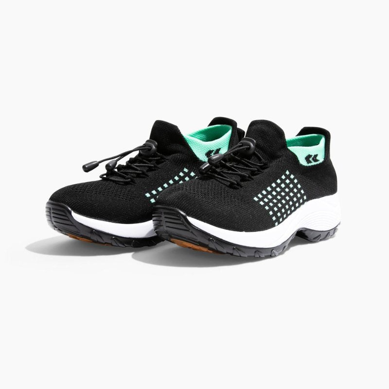 Ortho Stretch Cushion Shoes - Black Sky Blue