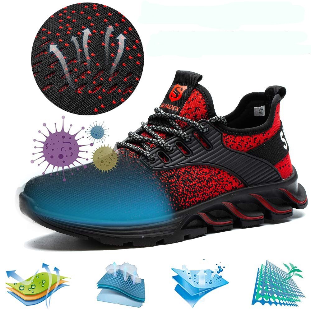 Ortho Reinforced Safety Steel Toe Boots - Red