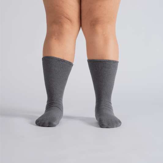 Padded Extra-Stretch Crew Socks - Grey