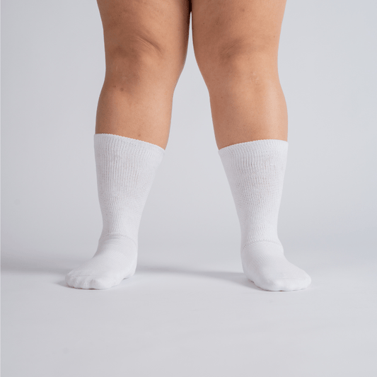 Padded Extra-Stretch Crew Socks - White