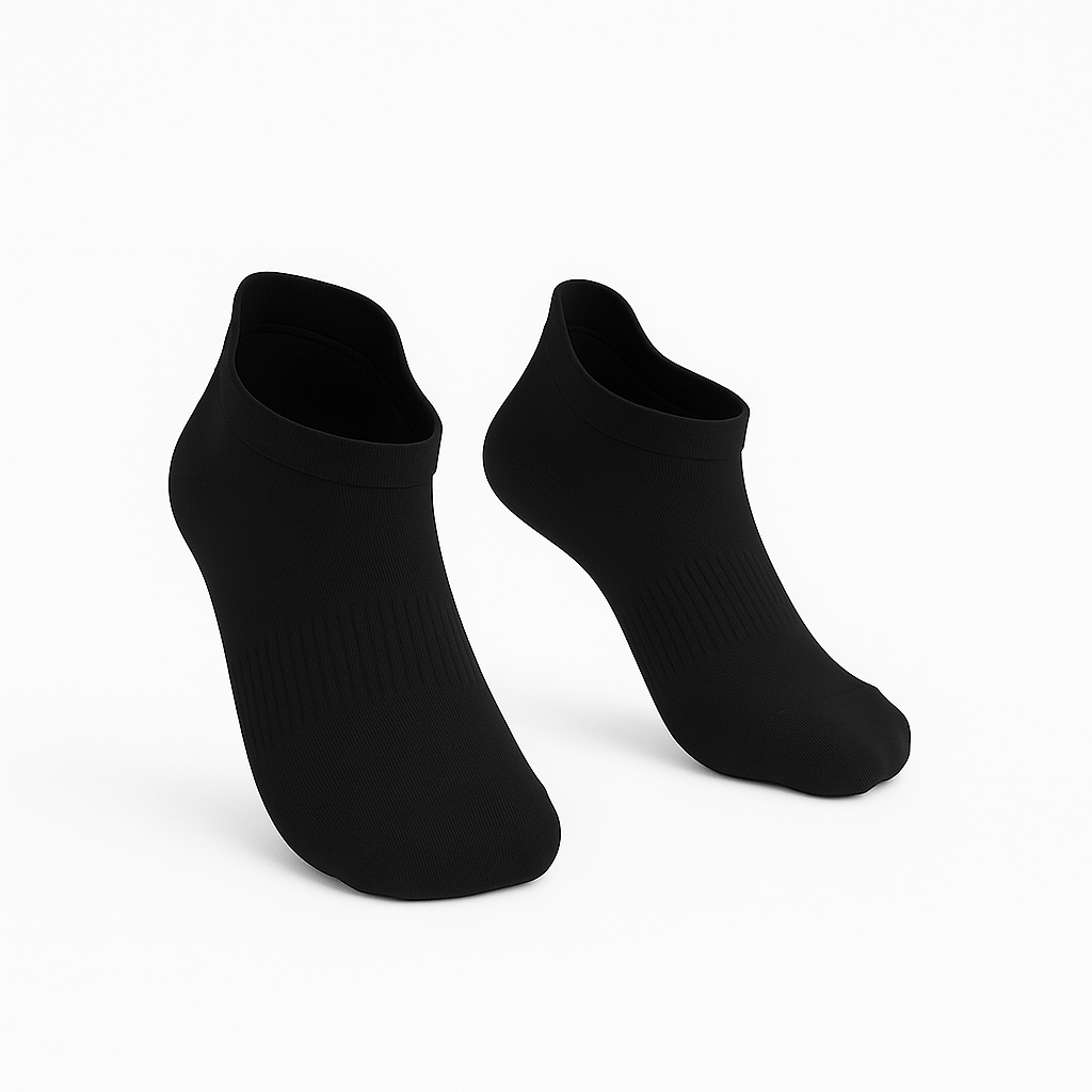 Padded Extra-Stretch Ankle Socks - Black