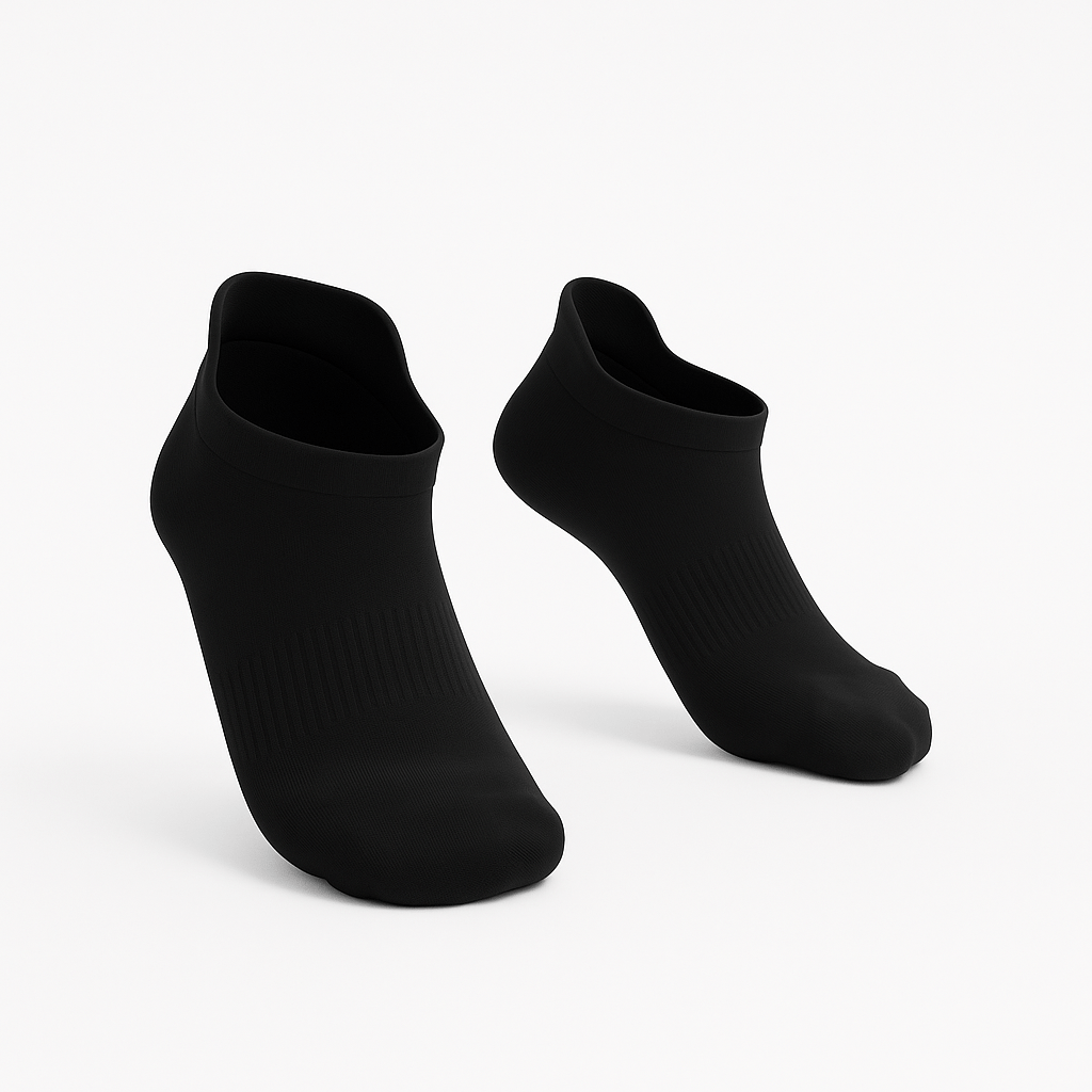 3-Pack Padded Extra-Stretch Ankle Socks - Black