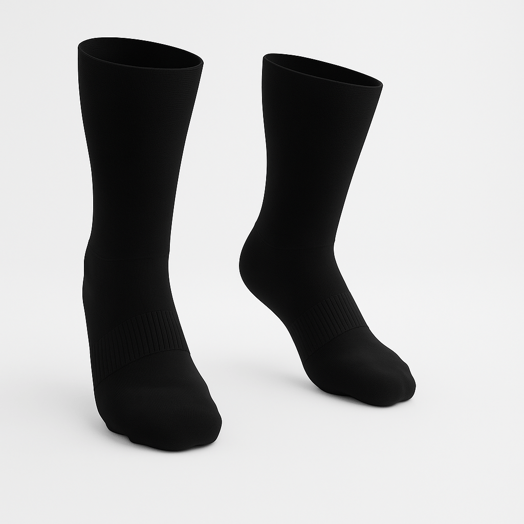 3-Pack Padded Extra-Stretch Crew Socks - Black