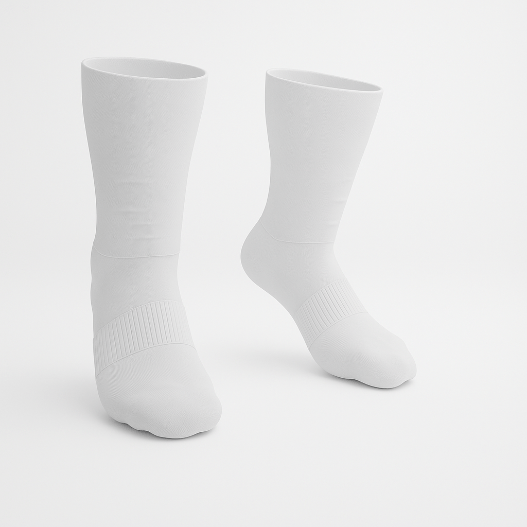 3-Pack Padded Extra-Stretch Crew Socks - White