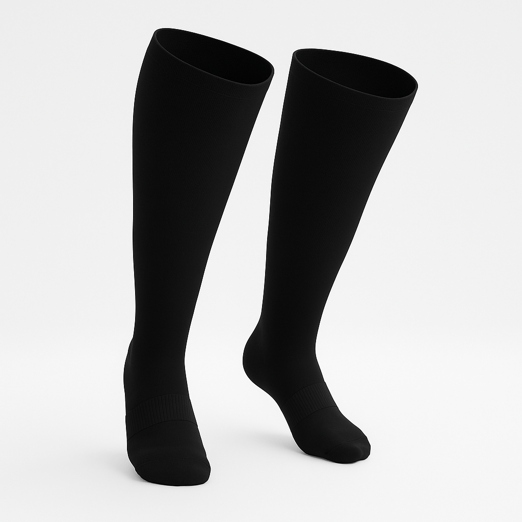 3-Pack Padded Extra-Stretch Knee Socks - Black