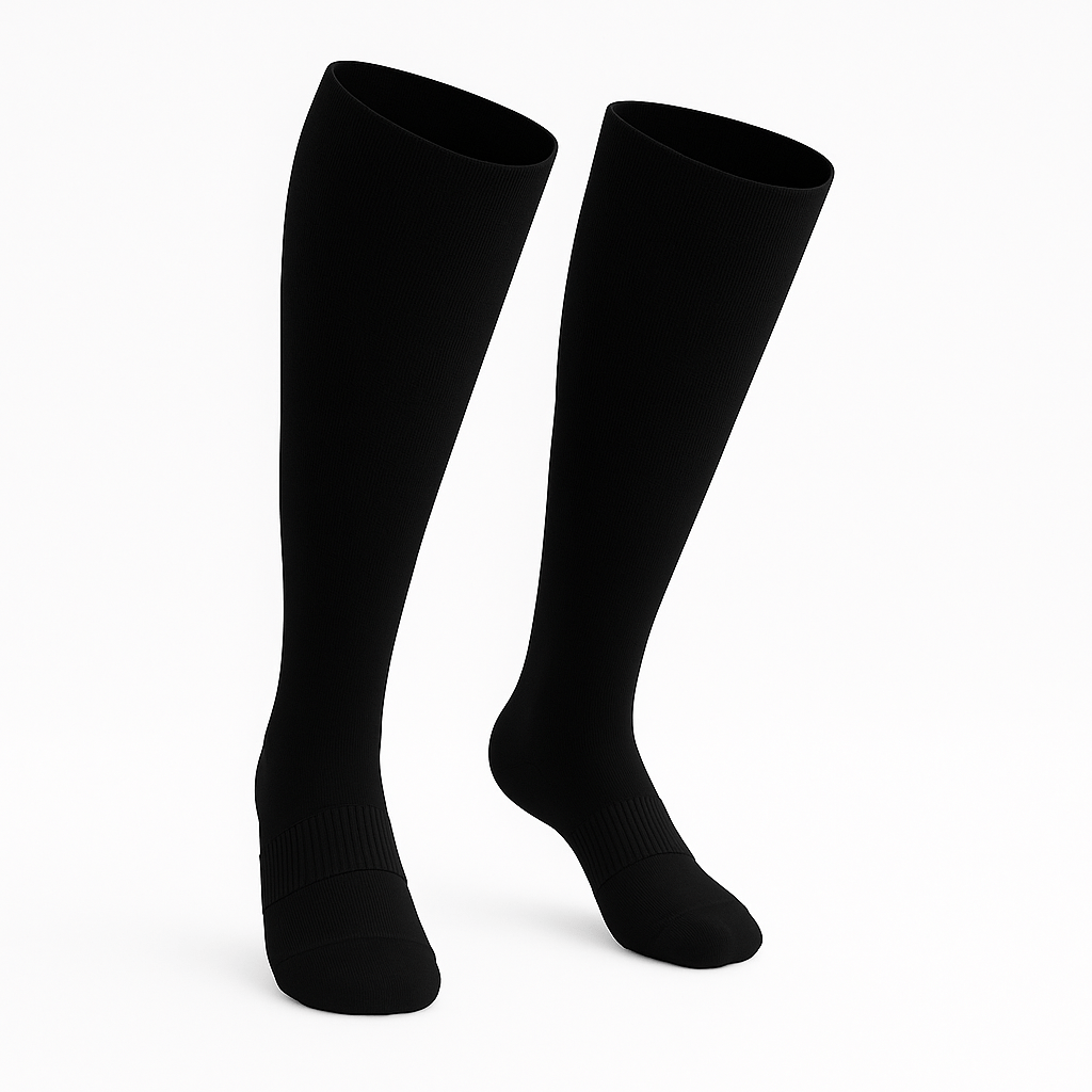Padded Extra-Stretch Knee Socks - Black