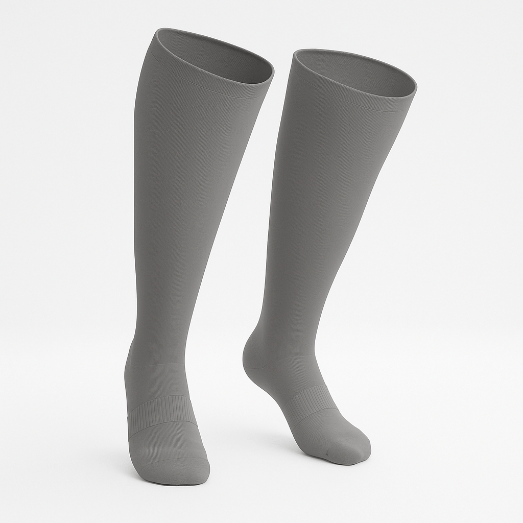3-Pack Padded Extra-Stretch Knee Socks - Grey