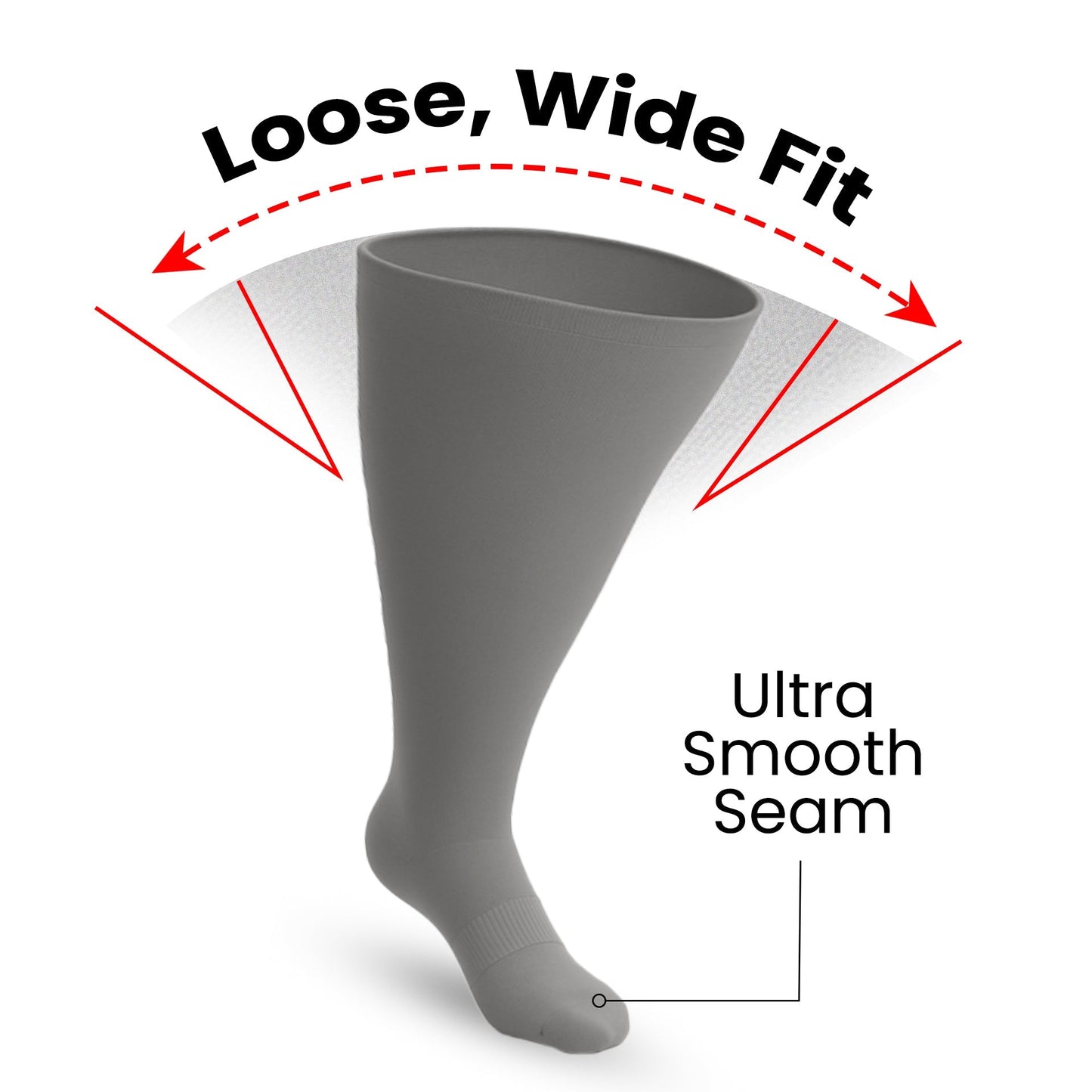 3-Pack Padded Extra-Stretch Knee Socks - Grey