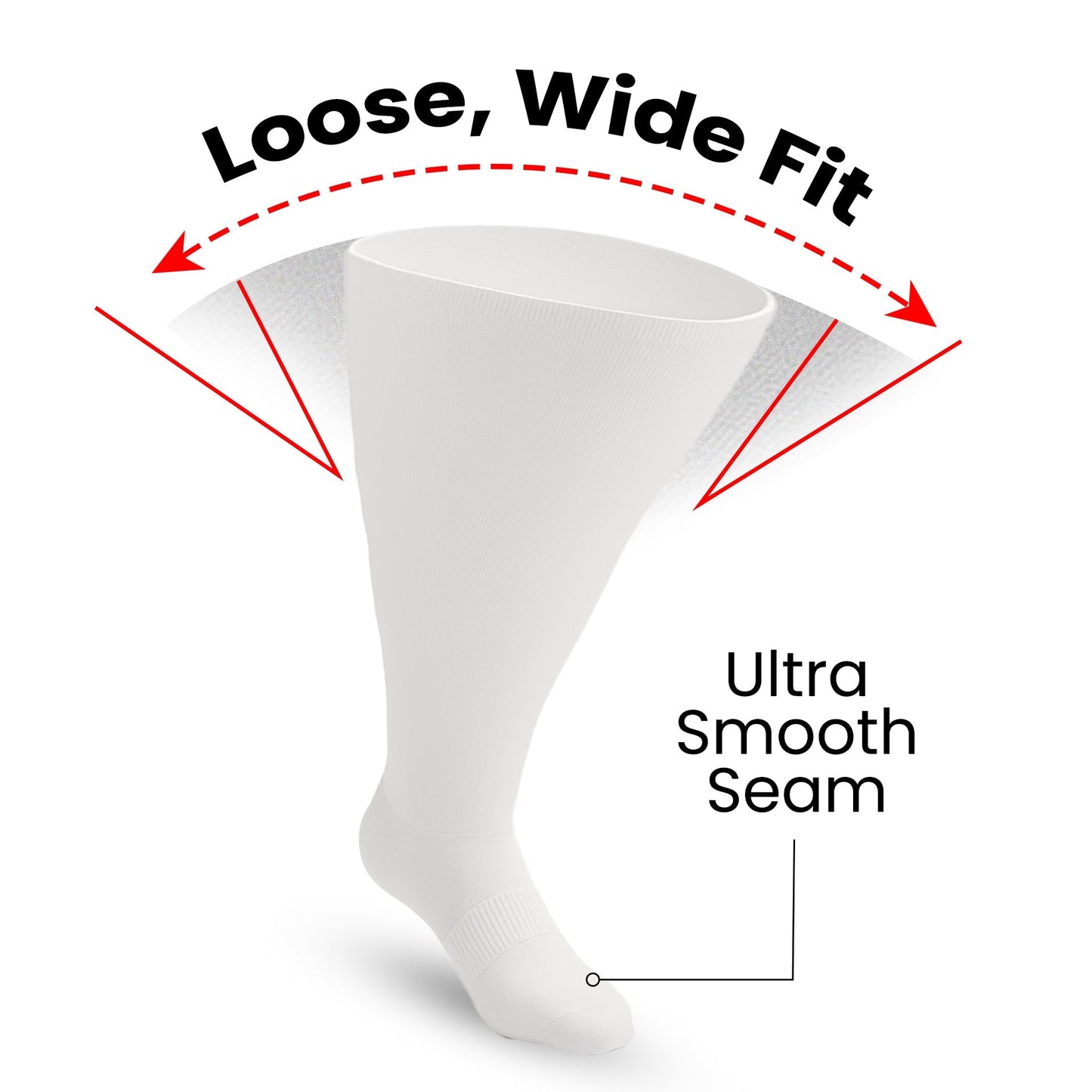 Padded Extra-Stretch Knee Socks - White